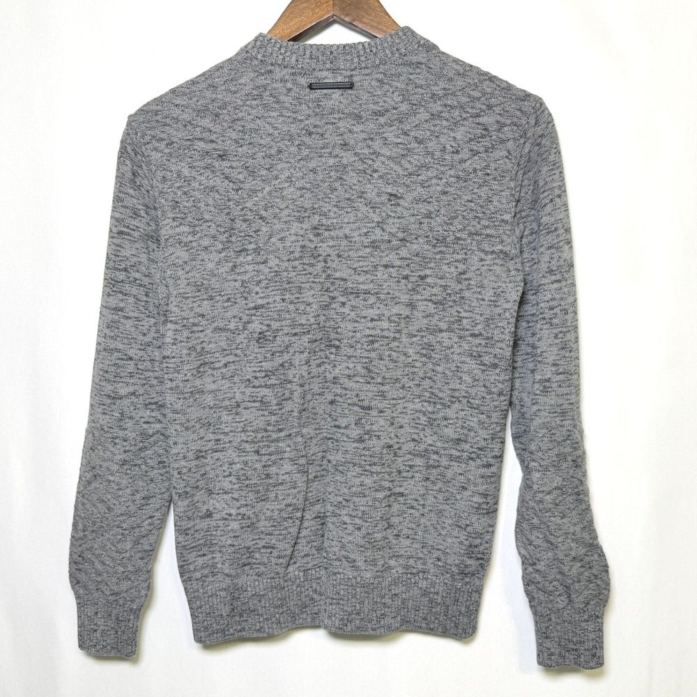 Armani Exchange Mens Gray Marl Button Shoulder Chevron Knit Sweater Small - Picture 5 of 7